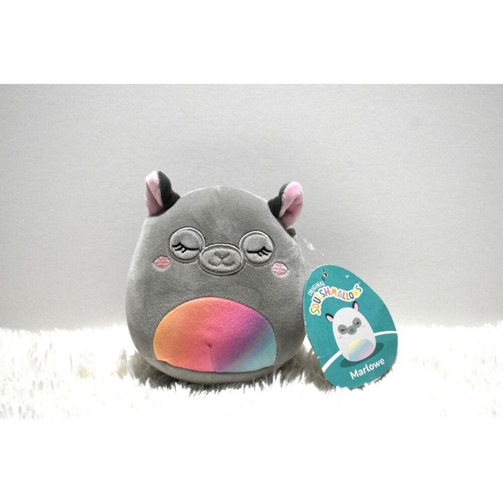 Squishmallows Plush 5" Marlowe Grey Llama with Rainbow Belly